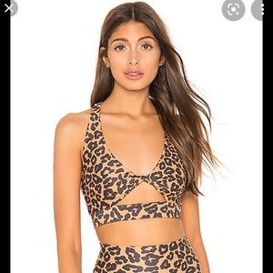 Beach riot leopard print sports bra/top